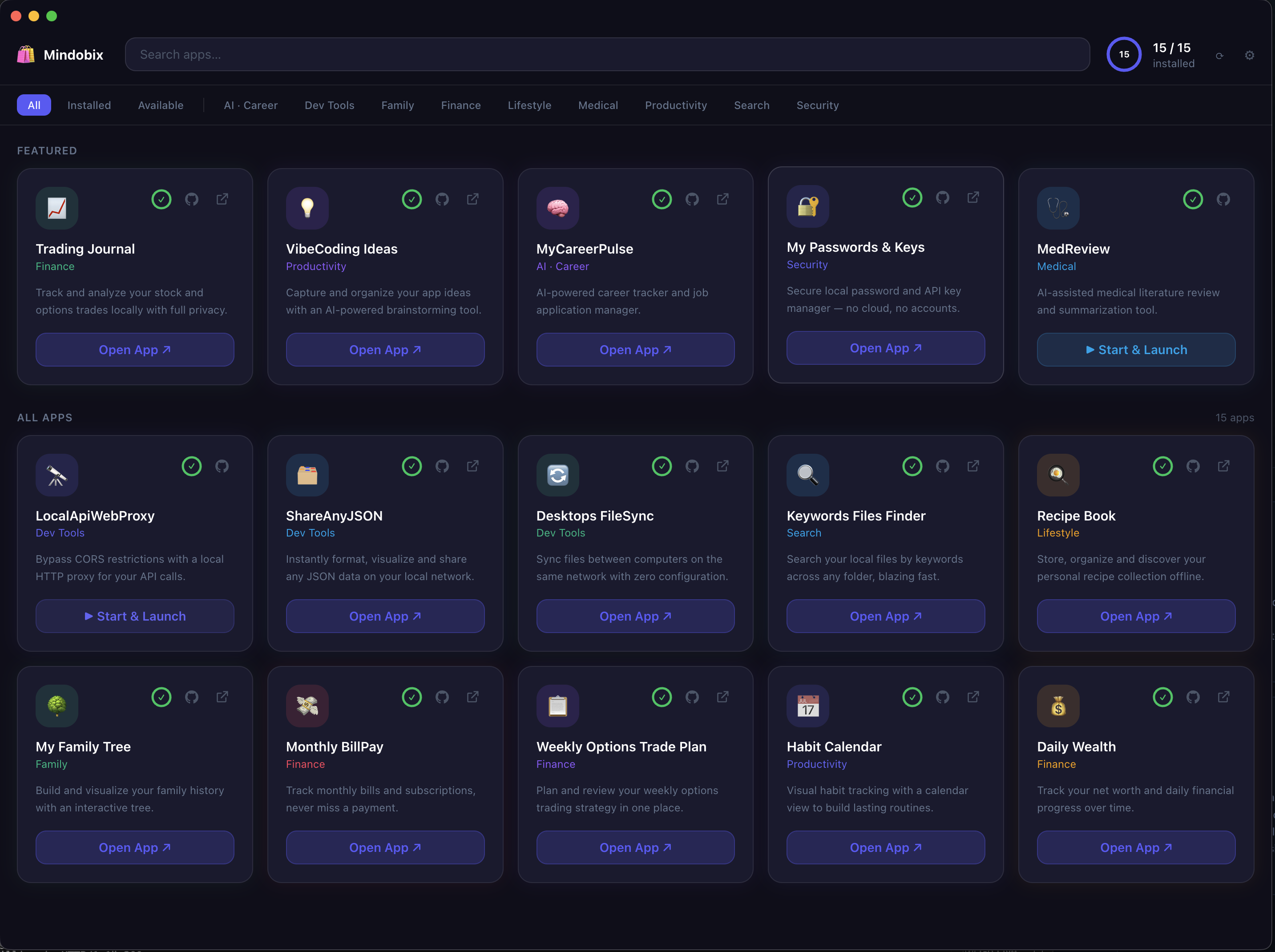 Mindobix Desktop App screenshot